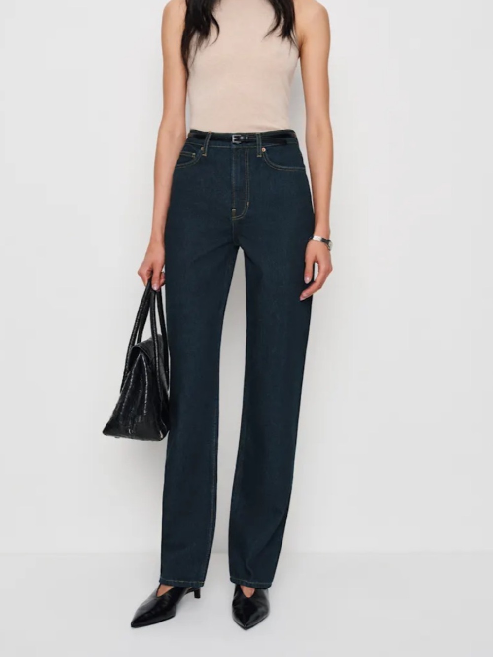 Reformation Harriet High Rise Relaxed Straight Jeans Blue - Size 27